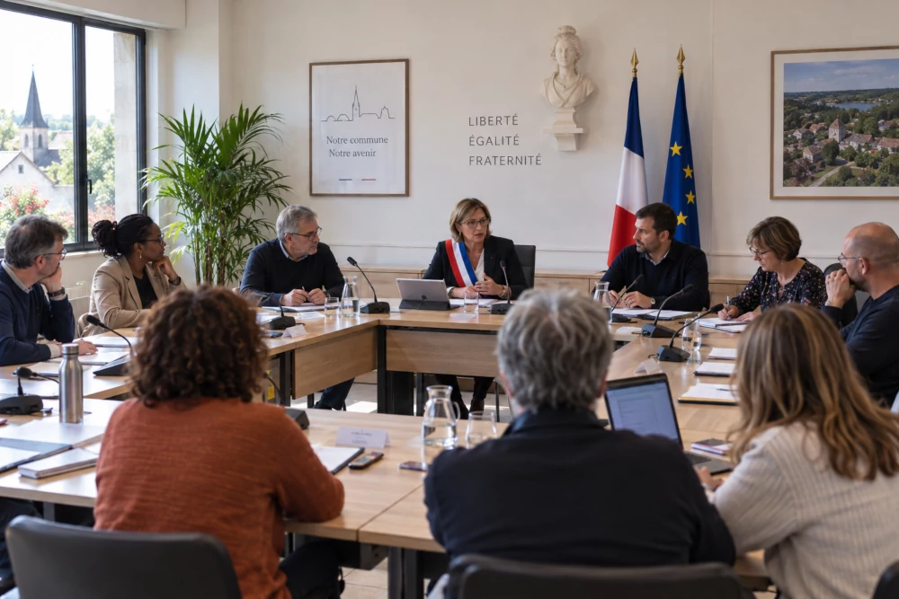 Plan d'ensemble des élu·es pendant le conseil municipal